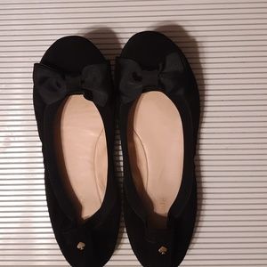 KATE SPADE NEW YORK WYLIE BOW BLACK FLATS